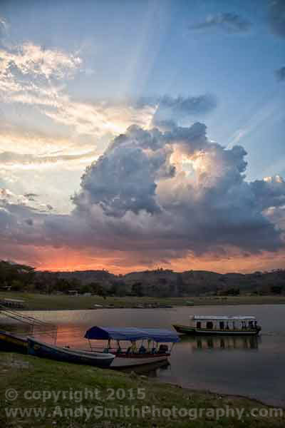 Sunset with Boats, Lake Suchitan, El Salvador